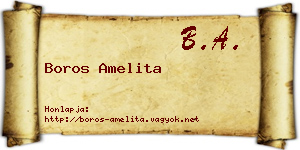 Boros Amelita névjegykártya