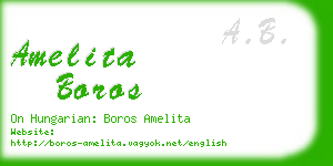 amelita boros business card